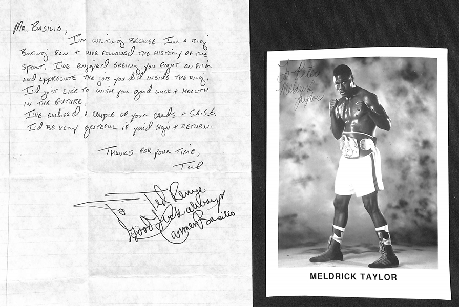 Boxing Memorabilia Lot of (50) Pieces w. Autographs, Photos, & Magazines w. Jack Dempsey Signed Postcard (JSA Auction Letter) 
