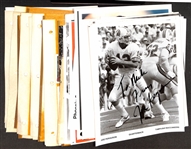 Lot of (40+) Football Pro & College Player Signed Photos/Prints w. Joe Ferguson, Jeff Kemp, Scott Norwood, More (JSA Auction Letter)