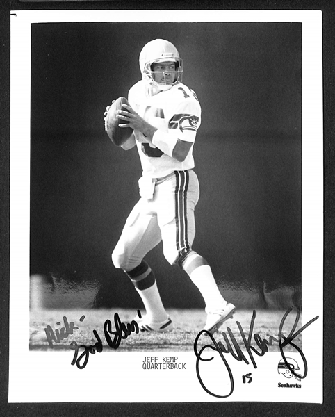 Lot of (40+) Football Pro & College Player Signed Photos/Prints w. Joe Ferguson, Jeff Kemp, Scott Norwood, More (JSA Auction Letter)