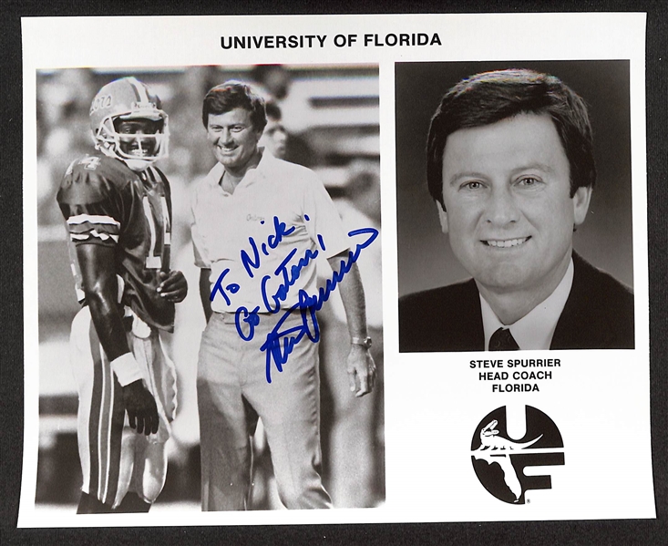 Lot of (70+) College Football Coach Signed Photos/Prints (primarily 8x10) w. Steve Spurrier, Mack Brown, Les Miles (JSA Auction Letter)