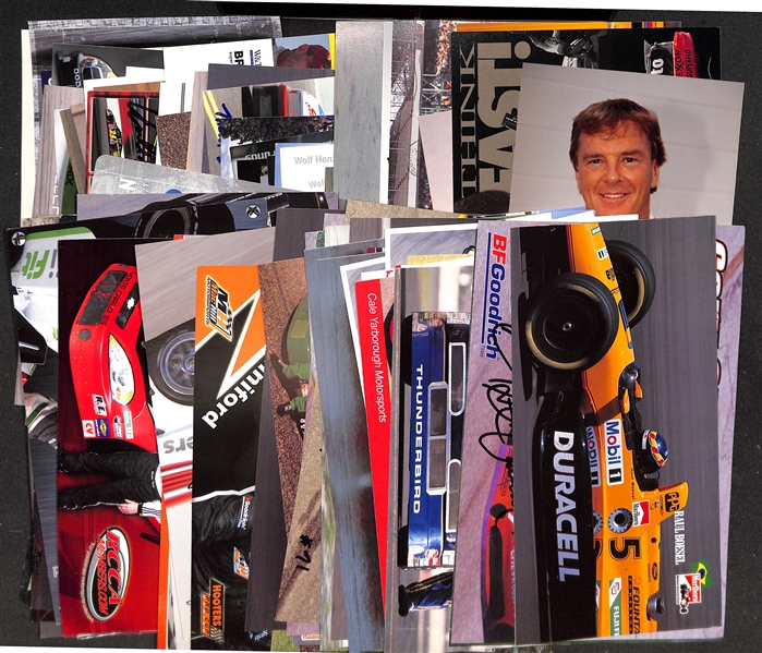 Lot of (60+) NASCAR Driver Signed Photos/Prints w. Dick Trickle, Darrel Waltrip, Ernie Irvan, More (JSA Auction Letter)