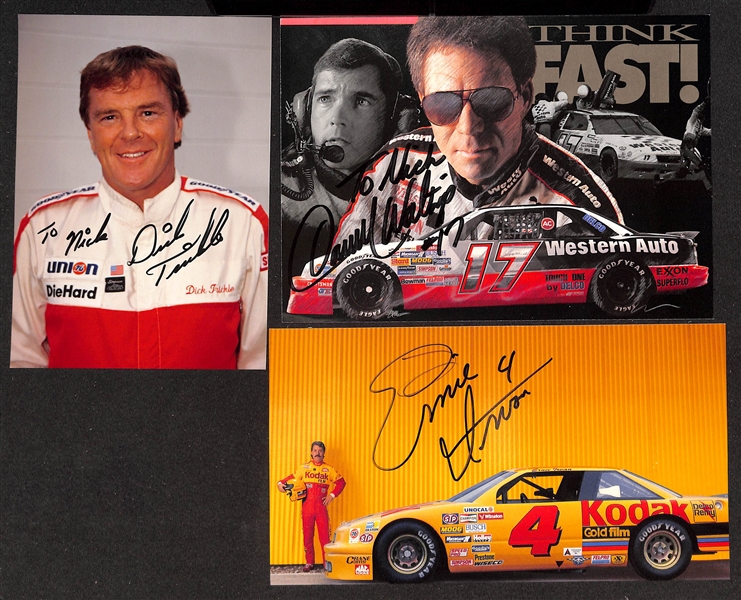 Lot of (60+) NASCAR Driver Signed Photos/Prints w. Dick Trickle, Darrel Waltrip, Ernie Irvan, More (JSA Auction Letter)