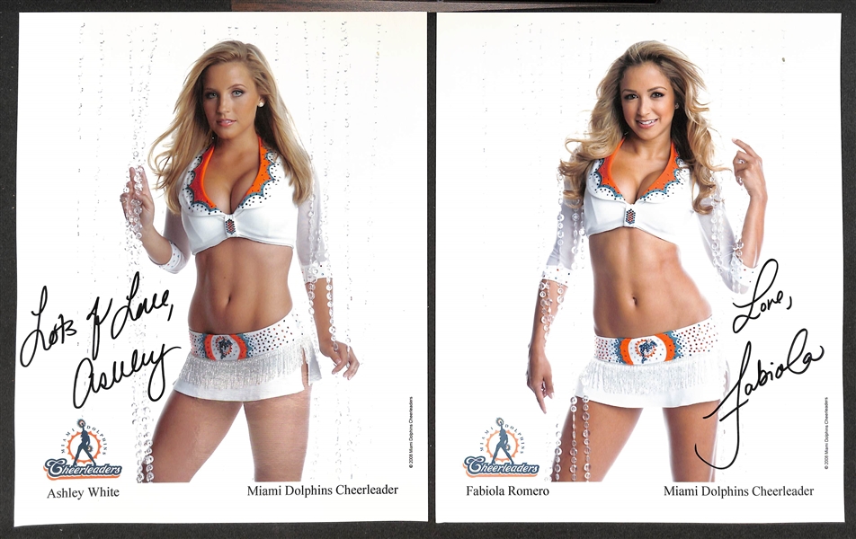 Mixed Sport Lot of (40) Signed Photos/Prints & (35) Signed 2008 Miami Dolphin Cheerleader Prints and Ari Luyendyk (Racer) (JSA Auction Letter)