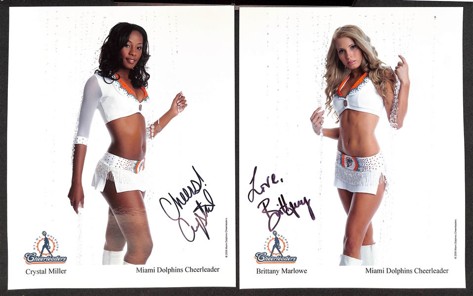 Mixed Sport Lot of (40) Signed Photos/Prints & (35) Signed 2008 Miami Dolphin Cheerleader Prints and Ari Luyendyk (Racer) (JSA Auction Letter)
