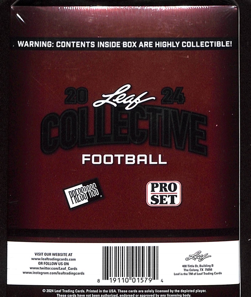 Factory Sealed 2024 Leaf Collective Football Hobby Box