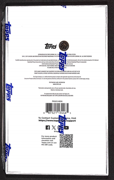 Factory Sealed 2024-25 Topps Chrome Basketball Hobby Box