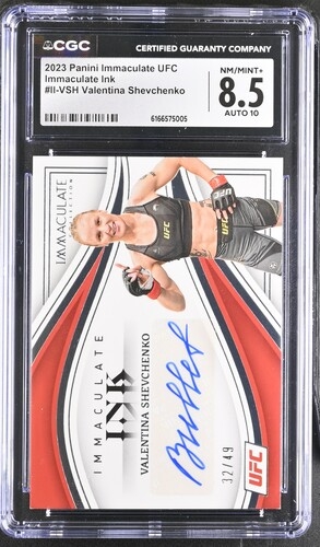 Lot of (4) CGC-Graded Autographed & Serial-Numbered UFC Cards with Valentina Shevchenko CGC 8.5 #/49