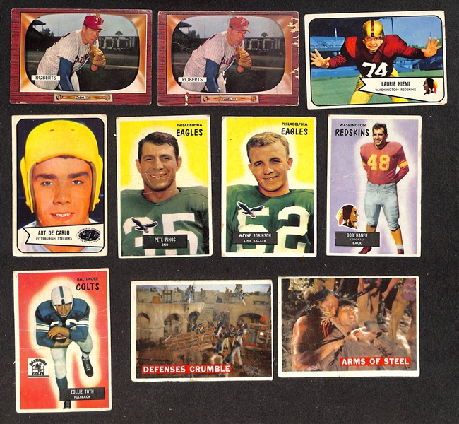 Lot of (85) 1954-1956 Topps and Bowman Baseball Cards w. (2) 1955 Bowman Robin Roberts