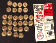 Lot of (61) 1965 NFL Coke Bottle Caps with Fran Tarkenton and Johnny Unitas 